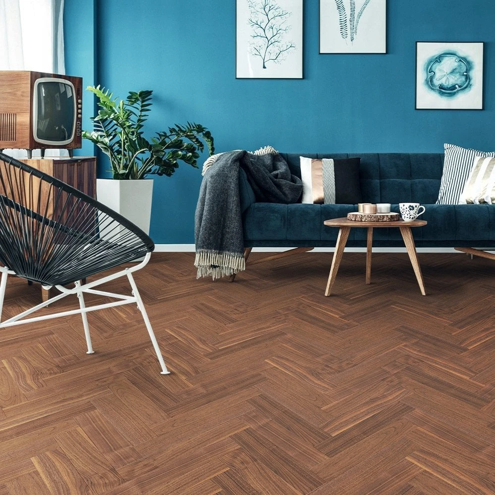 Liberty Floors American Black Walnut - Herringbone Parquet 14mm Engineered Real Wood Flooring (219505) 10 Liberty Floors American Black Walnut - Herringbone Parquet 14mm Engineered Real Wood Flooring (219505) - Image 8