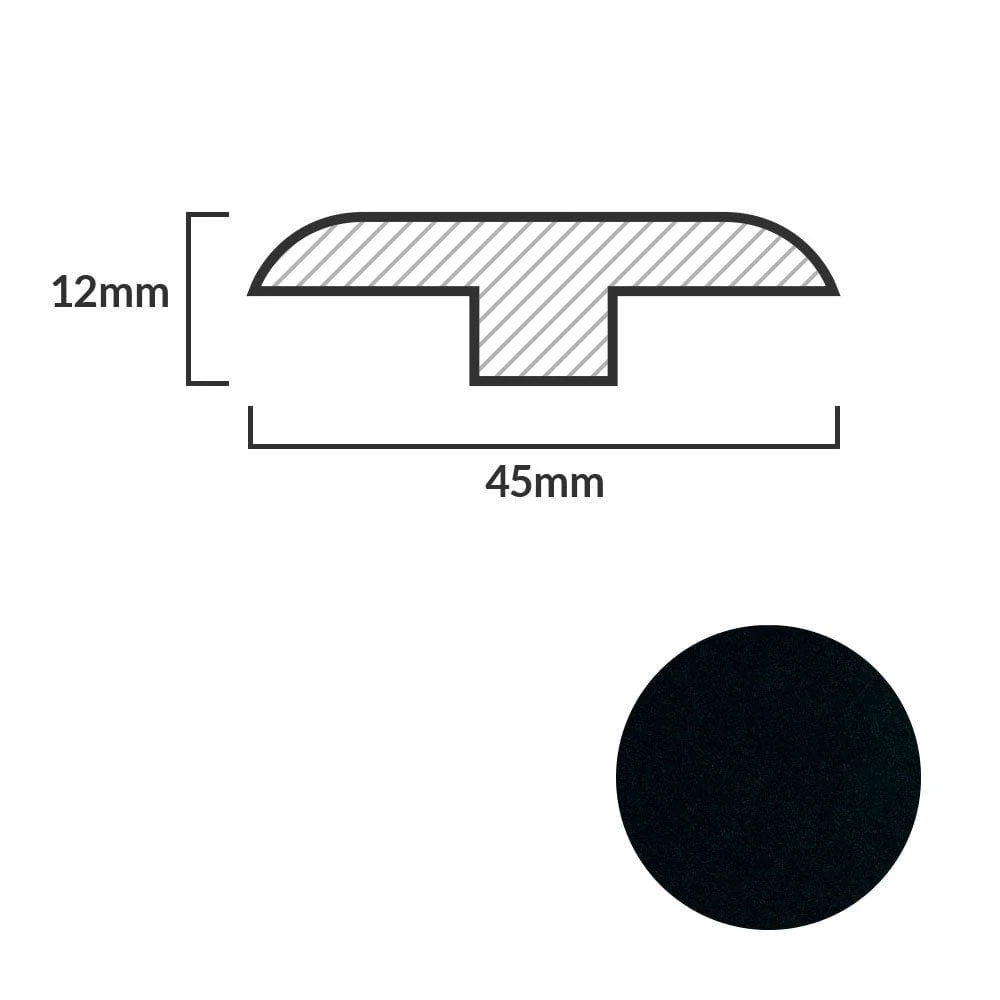 Leader Black Laminate Connecting Profile Door Bar (1m) 4 Leader Black Laminate Connecting Profile Door Bar (1m) - Image 2