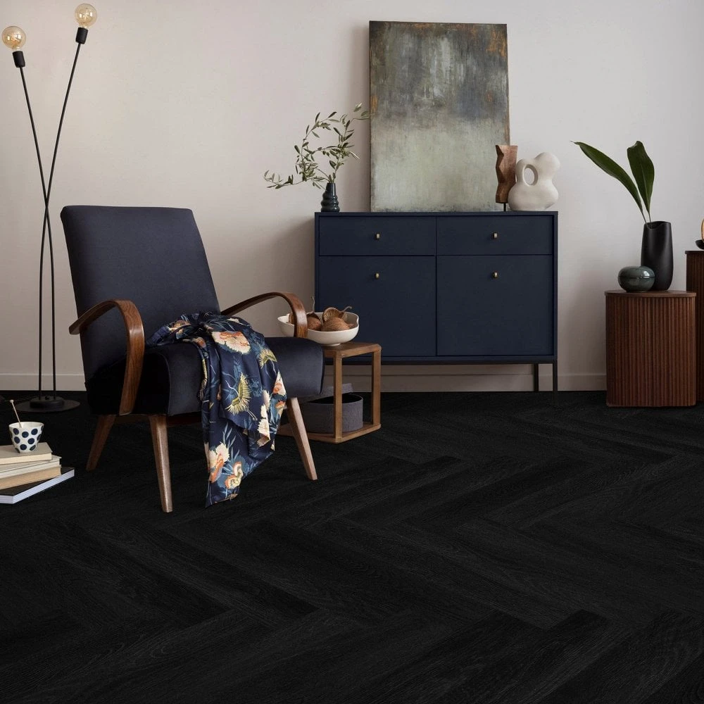 Liberty Floors Carbon Oak - Lifestyle SPC Herringbone 5.5mm Rigid Core Vinyl Flooring (305109) 3 Liberty Floors Carbon Oak - Lifestyle SPC Herringbone 5.5mm Rigid Core Vinyl Flooring (305109)
