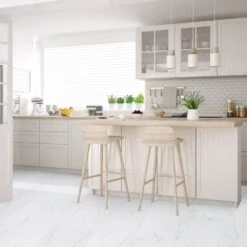 Liberty Floors Carrara Marble - Lustre SPC 6mm Rigid Core Vinyl Flooring (249746) -Flooring Sale Store carrara marble lustre spc 6mm rigid core vinyl flooring 249746 p108420 236341 image