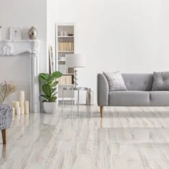Flooring Sale Store 7 Kaindl Fresno Snow Oak - Easy Touch 8mm High Gloss Laminate Flooring (197318)