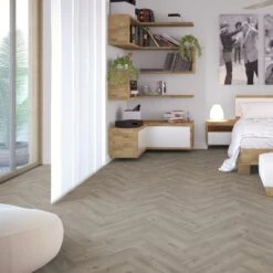 Liberty Floors Grey Oak - Herringbone SPC 5.5mm Rigid Core Vinyl Flooring (219442) -Flooring Sale Store grey oak herringbone spc 5 5mm rigid core vinyl flooring 219442 p85858 208717 image