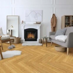 Liberty Floors Natural Bamboo - Herringbone Parquet 10mm Solid Real Wood Flooring (249973) -Flooring Sale Store natural bamboo herringbone parquet 10mm solid real wood flooring 249973 p108631 236314 image