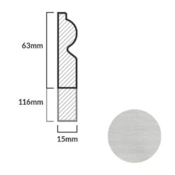 Leader Off-White Torus Laminate Skirting Board (2.4m) -Flooring Sale Store off white torus laminate skirting board 2 4m p84918 191858 image