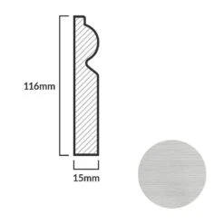 Leader Off-White Torus Laminate Skirting Board (2.4m) -Flooring Sale Store off white torus laminate skirting board 2 4m p84918 191860 image