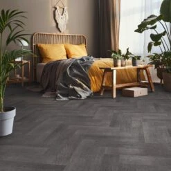 Liberty Floors Shadow Grey Bamboo - Herringbone Parquet 10mm Solid Real Wood Flooring (249974) -Flooring Sale Store shadow grey bamboo herringbone parquet 10mm solid real wood flooring 249974 p108632 236320 image