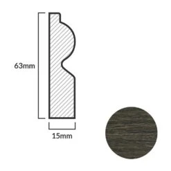 Leader Walnut Torus Laminate Skirting Board (2.4m) 10 Leader Walnut Torus Laminate Skirting Board (2.4m) -Flooring Sale Store walnut torus laminate skirting board 2 4m p84942 191848 image