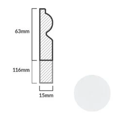 Leader White Torus Laminate Skirting Board (2.4m) -Flooring Sale Store white torus laminate skirting board 2 4m p84888 191790 image