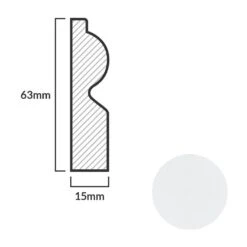 Leader White Torus Laminate Skirting Board (2.4m) -Flooring Sale Store white torus laminate skirting board 2 4m p84888 191791 image