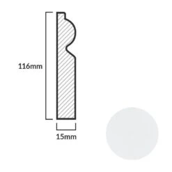 Leader White Torus Laminate Skirting Board (2.4m) -Flooring Sale Store white torus laminate skirting board 2 4m p84888 191792 image